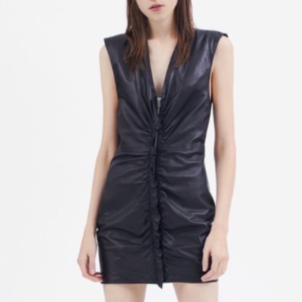 Iro zip front leather dress Size 36 (2)